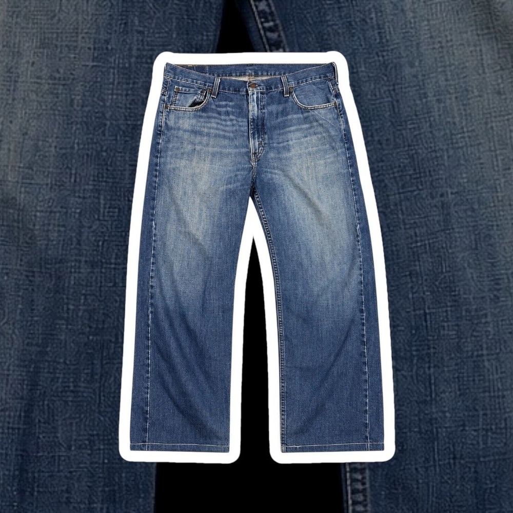 Levi's 569 Loose Straight Fit‎ Jeans Mens 36x27 Blue Denim *Blank Red Tab*